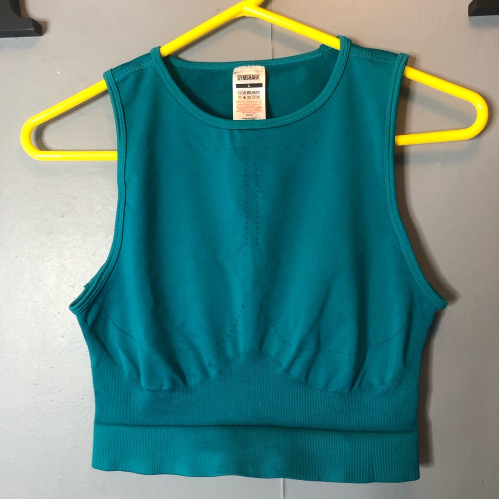 Gymshark SWEAT SEAMLESS MIDI TANK rich‎ teal size large